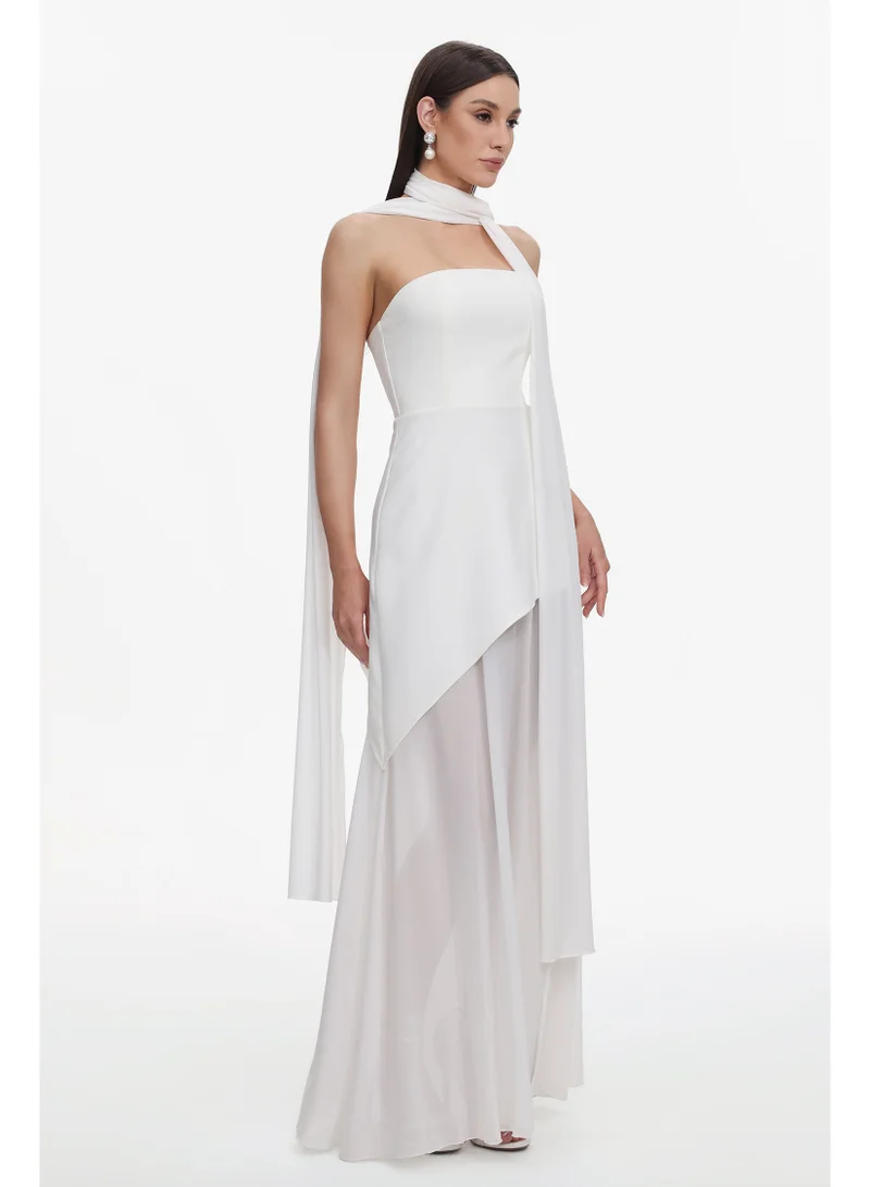 Bella Barnett  Kater Elegant Tailored Strapless Woven Mesh Maxi Dress for Women | Best Price UAE